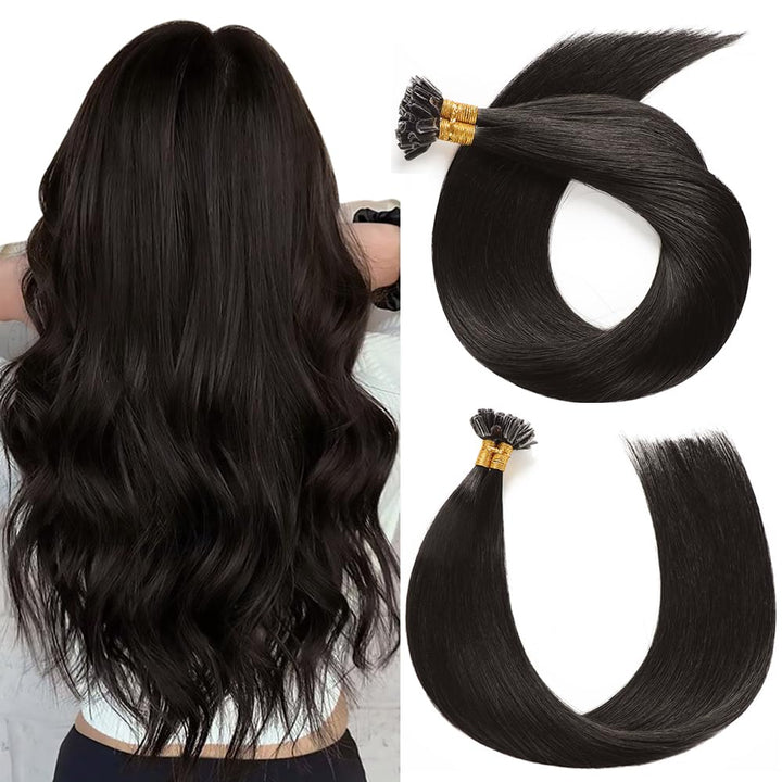 YILITE Bondings Extensions Echthaar 35cm 40g 50 Strähne Remy U Tip Extensions Echthaar Bondings Exte