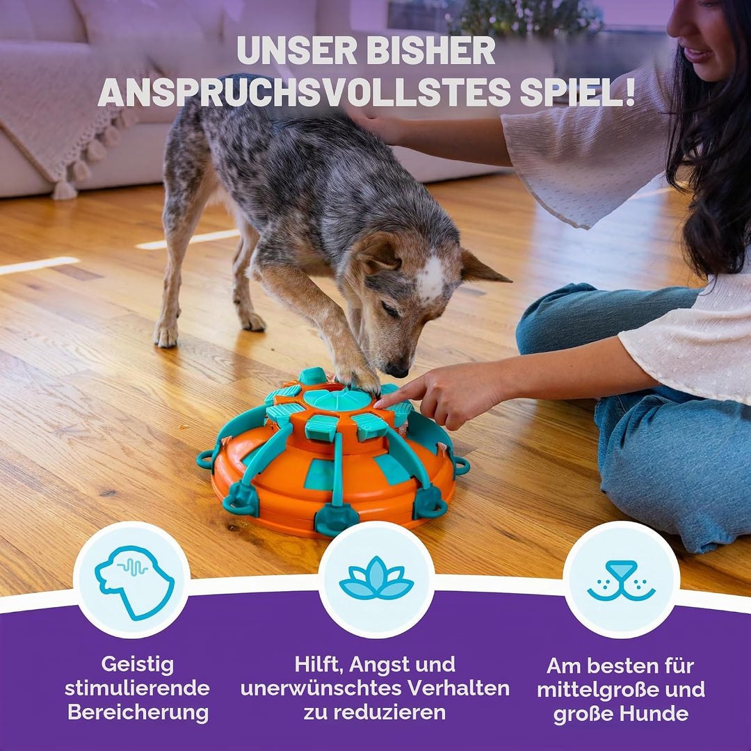 Outward Hound by Nina Ottosson Tower of Treats Level 4 Expert Dog Treat Puzzle for Enrichment, Orang
