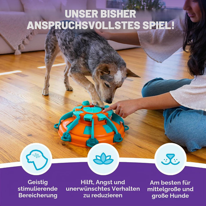 Outward Hound by Nina Ottosson Tower of Treats Level 4 Expert Dog Treat Puzzle for Enrichment, Orang