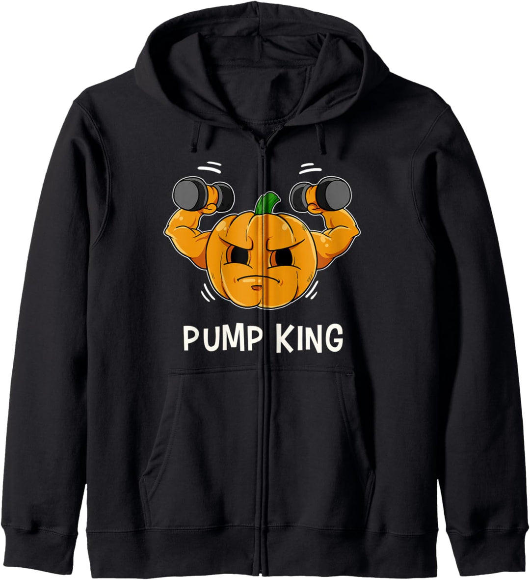 Lustiges Pump King Kürbis Halloween Fitness Muskel Training Kapuzenjacke