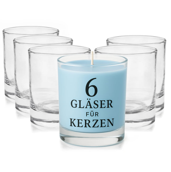 Glasmark KROSNO 1992 Kerzengläser Set 6 Stück Kerzen Gläser zum Kerzenmachen Transparent Leer DIY 31