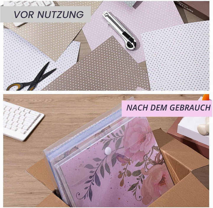 36 Stück 30.5x30.5 cm Scrapbook-Papier-Organizer Top Loading Kunststoff Papierhalter Bastelpapier Au