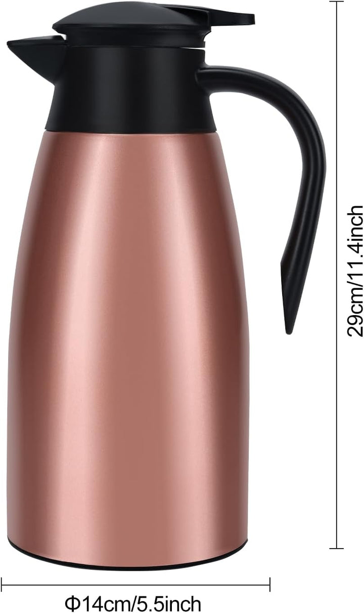Thermoskanne, 2 l, Kaffeekanne, 304 Edelstahl, Doppel-Wall, Vakuum, isoliert, Kaffee, Thermoskanne,