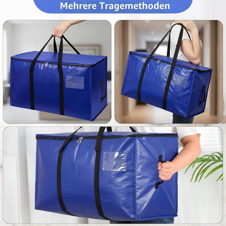 Romon Aufbewahrungstasche 4er-Set Gewebte Aufbewahrungstaschen 72L Wasserdicht Faltbar Wiederverwend