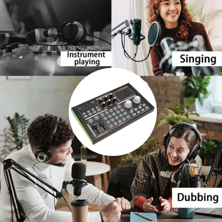 Professioneller Audiomixer, Bunte Lichter DJ18 Bluetooth-Live-Soundkarte, mit 12 Elektrischen Sounde