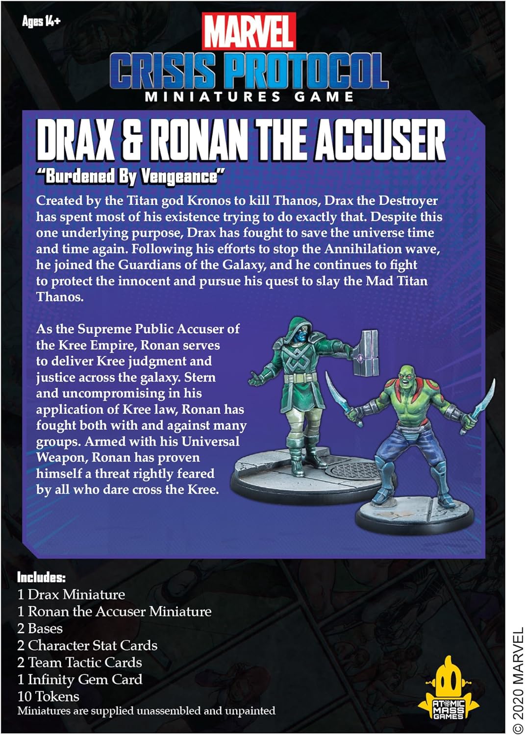 Atomic Mass Games , Marvel Crisis Protocol: Character Pack: Drax and Ronan The Accuser, Miniatures G