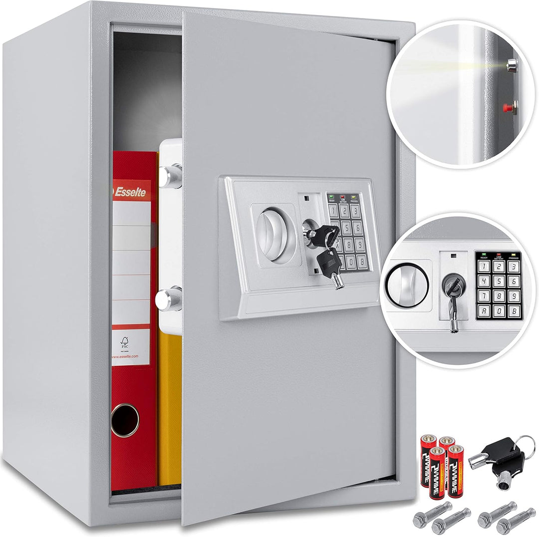 KESSER® Elektr. Tresor | 50x35x34,5 XXL | Türstärke 4mm | Elektronischer Safe | Doppelbolzenverriege