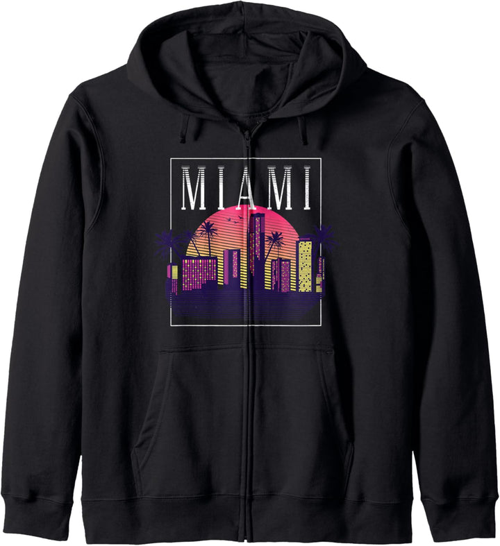 Miami Skyline Vintage Retro Florida USA Amerika Souvenir Kapuzenjacke