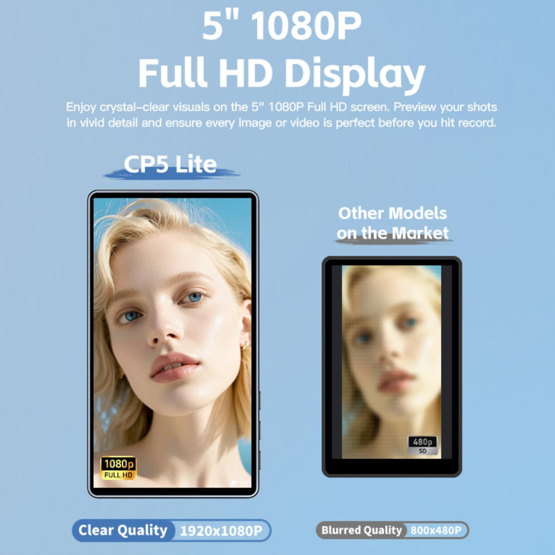 Shimbol CP5 Lite 5” 1080P Full HD Selfie Monitor Bildschirm für iPhone & Android - Wireless Bluetoot