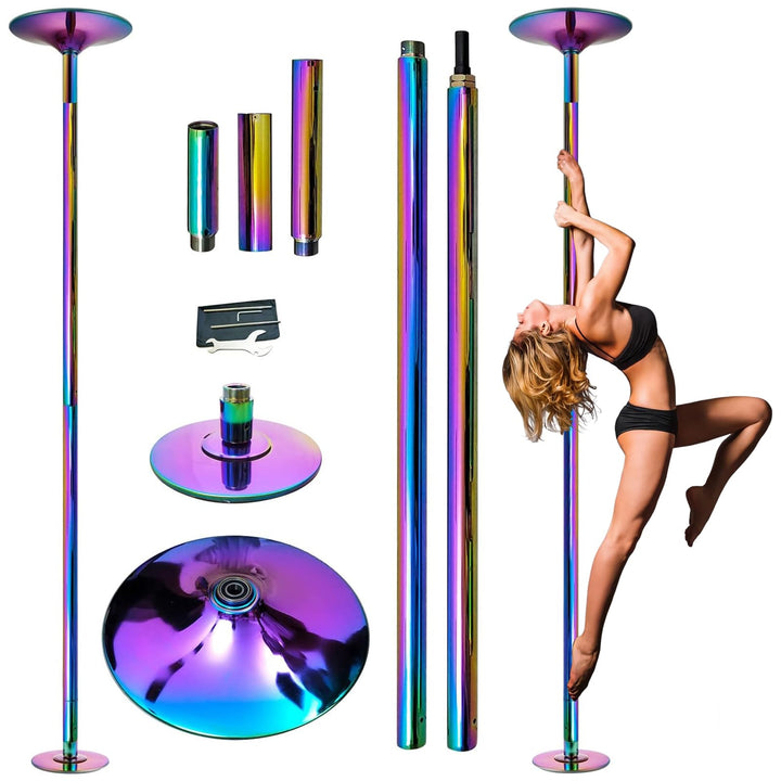 PRIOR FITNESS Pole Dance Tanzstange 45mm von 2,35 bis 2,74 m Höhenverstellbar,2 Modi: drehend/statis