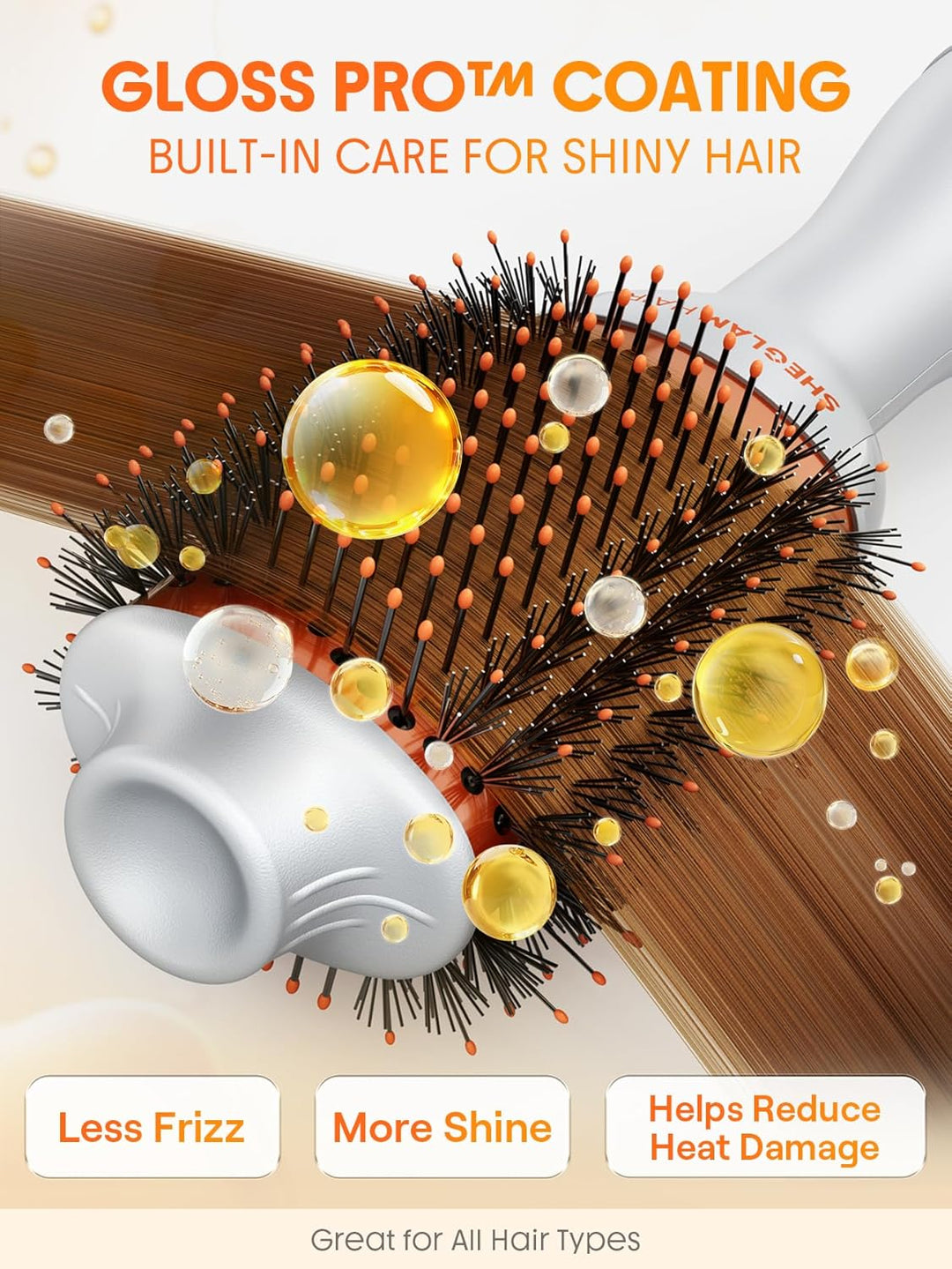 SHEGLAM Blowout Bliss Heissluftbürste 4 in 1 zum Trocknen Glätten Locken und Volumisieren mit Pflege