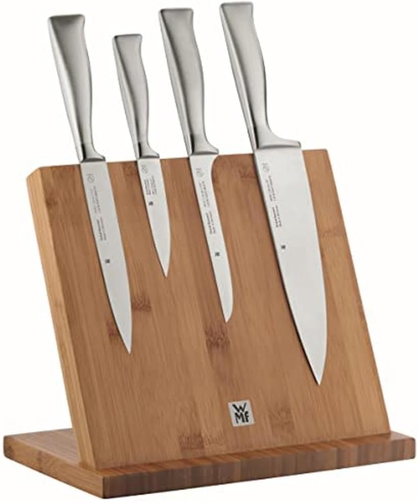 WMF Magnet-Messerblock ohne Messer, Messerblock magnetisch unbestückt, Holz, Buchenholz, leer, für 4