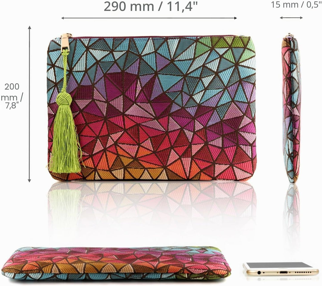 Otto Angelino Designer Frauen Bohemian Mode Clutch Geldbörse Mehrere Fächer Geld Karten Smartphone U