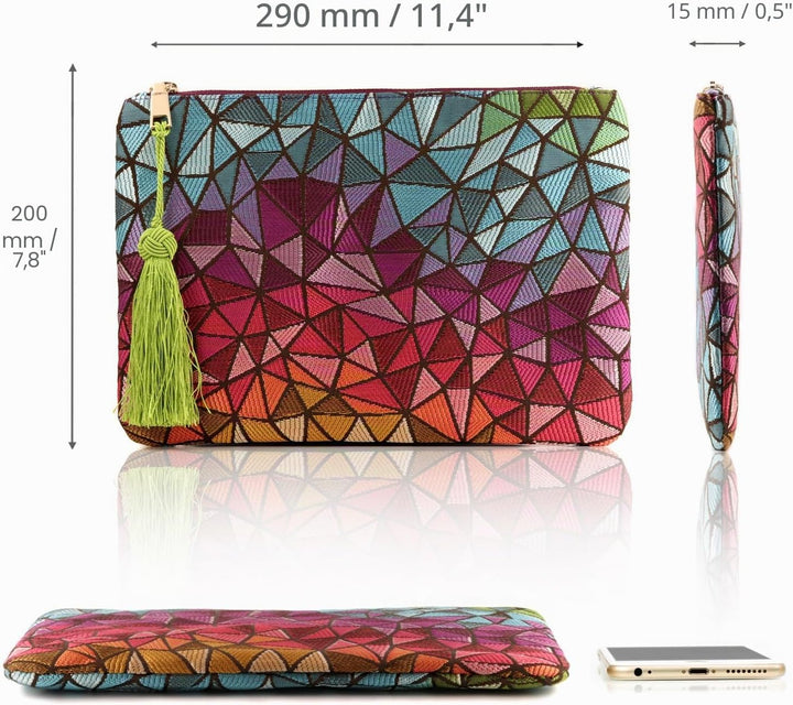 Otto Angelino Designer Frauen Bohemian Mode Clutch Geldbörse Mehrere Fächer Geld Karten Smartphone U