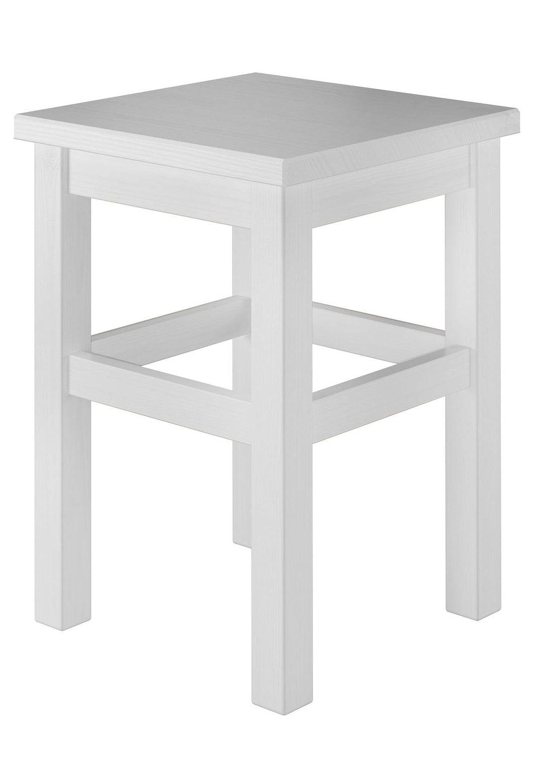 Erst-Holz Holzhocker Massivholzsitz ohne Lehne in Kiefer massiv Natur oder weiss V-90.71-41, Holzart