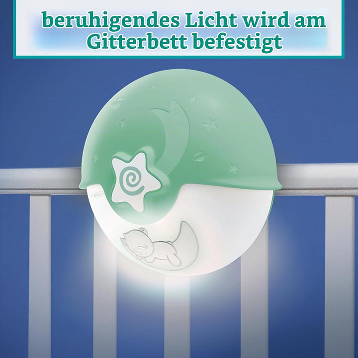 Infantino Beruhigendes Licht und Projektor – Ansteckbares Nachtlicht für Kinderbetten mit Grow-With-