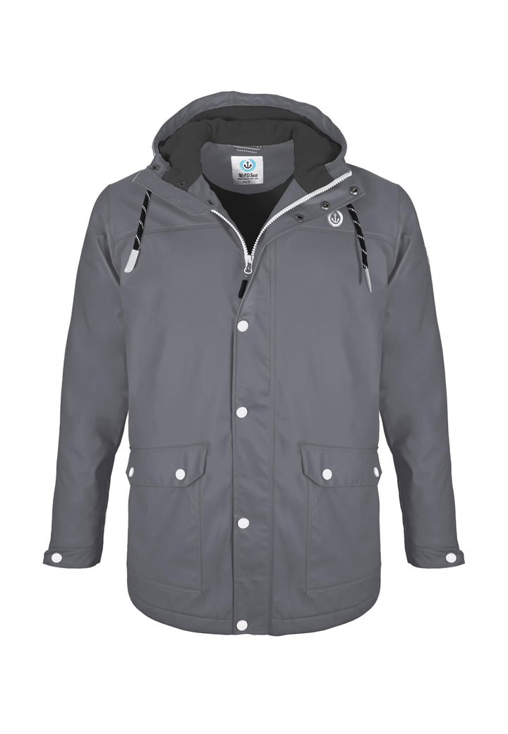 MADSea Herren Regenjacke Friesennerz warm mit Fleece gefüttert S Grau, S Grau