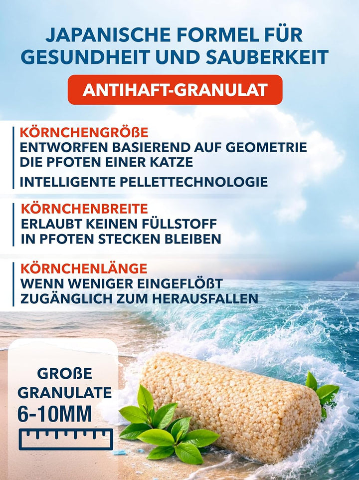 Tofu Katzenstreu | Antibakterielle, spülbare und Geruchshemmende | Katzenstreu staubfrei auf Pflanze