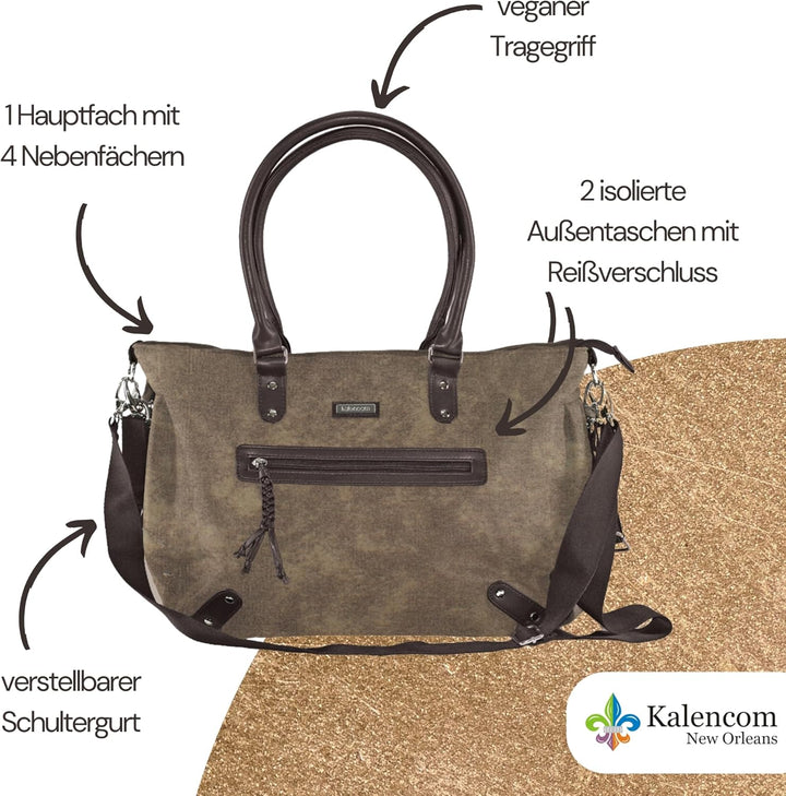 Kalencom Handtasche Umhängetasche stilvolle Baby Wickeltasche mit Wickelauflage, Aufbewahrungsbeutel