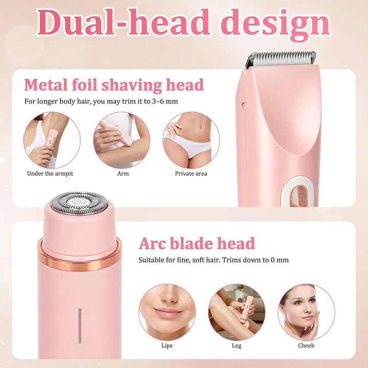 Mineup 2-in-1 Intimrasierer Für Frauen, Elektrischer Rasierer Damen, Damenrasierer Elektrisch, Nass