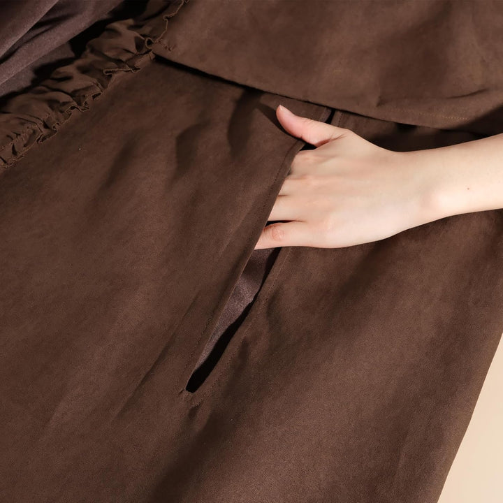Fiamll Mittelalter Umhang Damen Kapuze Mantel mit Manschette Einfarbige Trenchcoat Renaissance Vampi