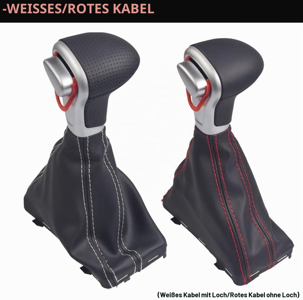 Hacreyatu Automatisch Leder Auto Schaltknauf Stick Gaiter Boot Frame Kit für A-udi A4 B8 A5 Q5 (Nero