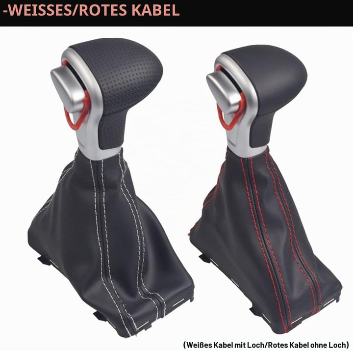 Hacreyatu Automatisch Leder Auto Schaltknauf Stick Gaiter Boot Frame Kit für A-udi A4 B8 A5 Q5 (Nero