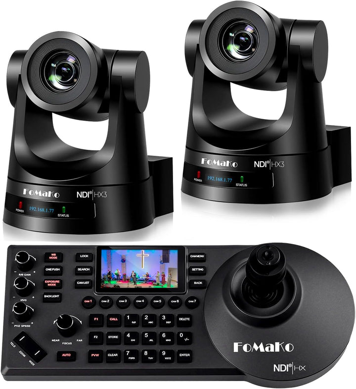 FoMaKo PTZ Kamera Bundle/Kit, Live Streaming PTZ Kamera für Kirche/Videokonferenz/Event/Bildung, PoE