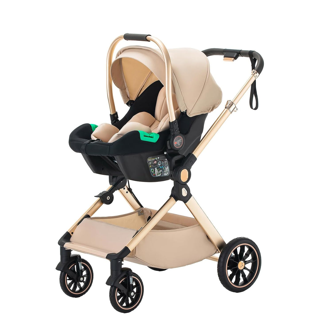 BEBBY 3-in-1 Kinderwagen KombiKinderwagen-Set 2-in-1 Buggy faltbar Luxus Hochlandschaft Neugeborenes