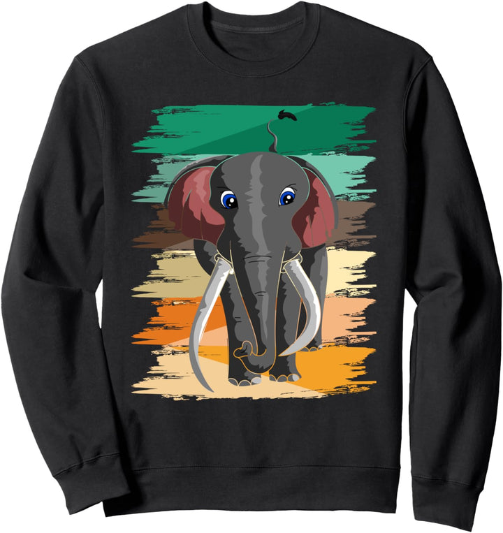 Afrika Safari Tierpfleger Zoowärter Geschenk Retro Elefant Sweatshirt