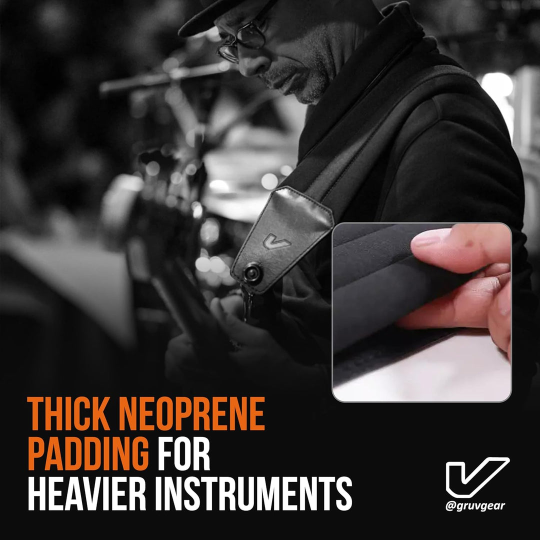 Gruv Gear SoloStrap Neo 6,3 cm breiter Gitarren-/Bass-Gurt, Schwarz 2.5" Wide schwarz, 2.5" Wide