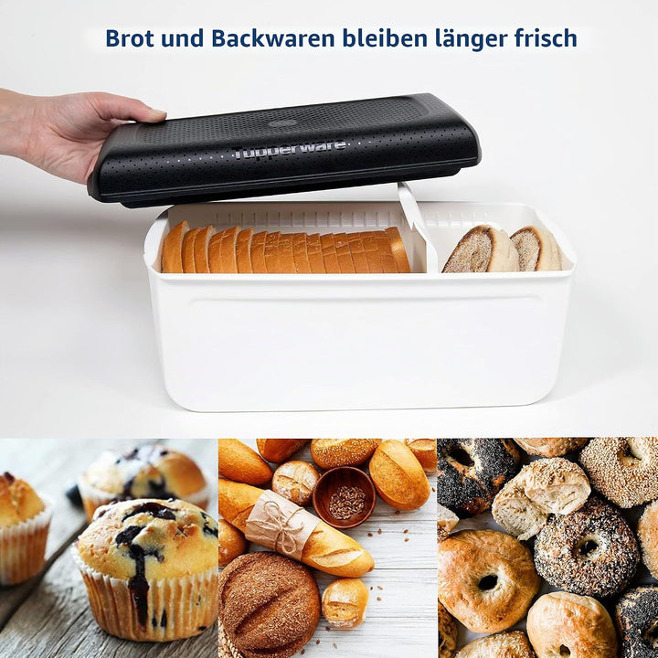Tupperware Brotbehälter und Brotkasten für Brot, Gebäck, Bagels und mehr, CondensControl - Feuchtigk