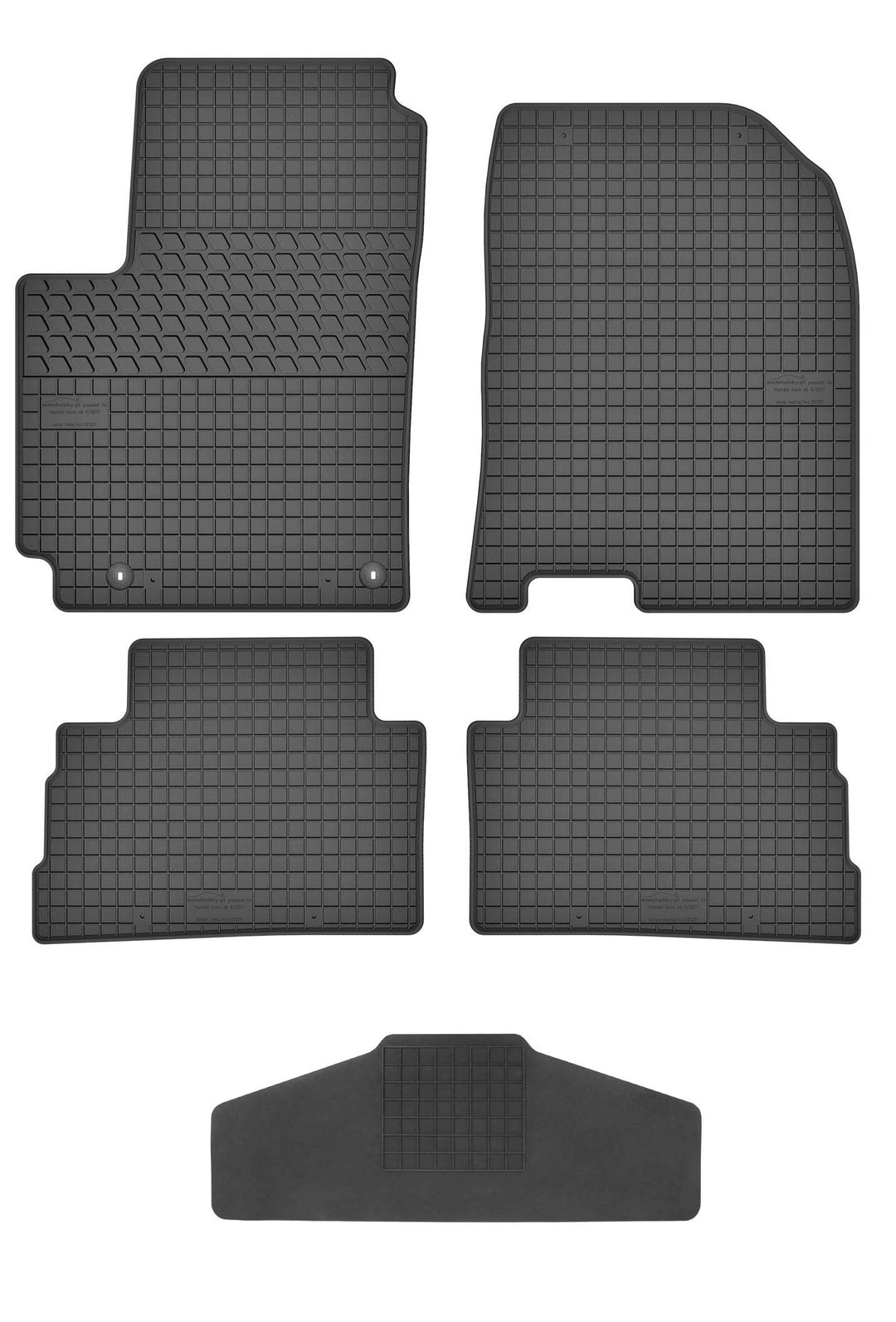 Fussmatten Vorne und Hinten 4er Set für Hyundai KONA seit 2017 Gummi Gummimatten Vorne, Hinten, Vorn