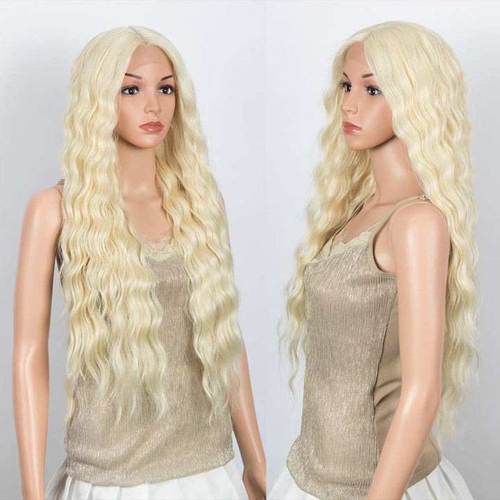 Lace-Front-Perücke, 76,2 cm, Wasserwellen, super lange Perücke, 5 % brasilianisches Echthaar und 95