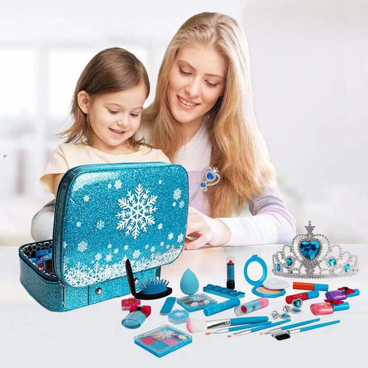 Kinderschminke Set Mädchen, Waschbar Make up Set mit Schminkkoffer Kinder Rollenspiel Schminke Mädch