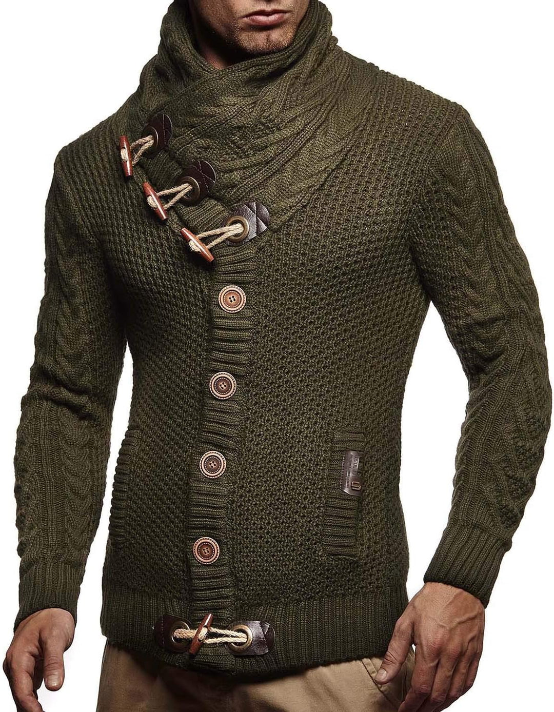 Leif Nelson Herren Strickjacke mit Knöpfen in Regular Fit, Männer Cardigan in Langarm Design, ideal