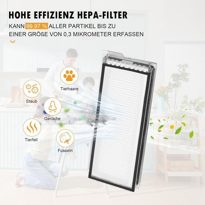 22 Stück Zubehör für Roborock Qrevo Curv/Qrevo Curv S5X / Qrevo Edge/Qrevo S5V Saugroboter, 2 Hauptb