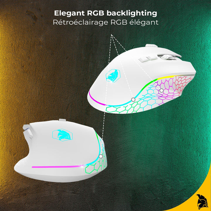 EMPIRE GAMING RF906 Kabellose Gaming-Maus, 3 Modi, 2,4 GHz, BT, kabelgebunden, 8 programmierbare Tas