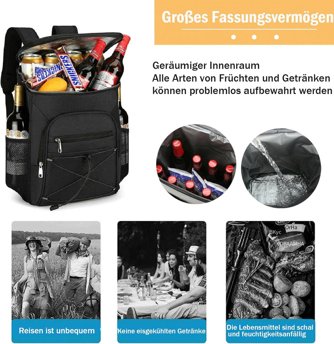 Kühlrucksack, Gross Isolierte Kühltasche, 30L Wasserdichten Kühltasche Rucksack, Ultraleicht Rucksäc