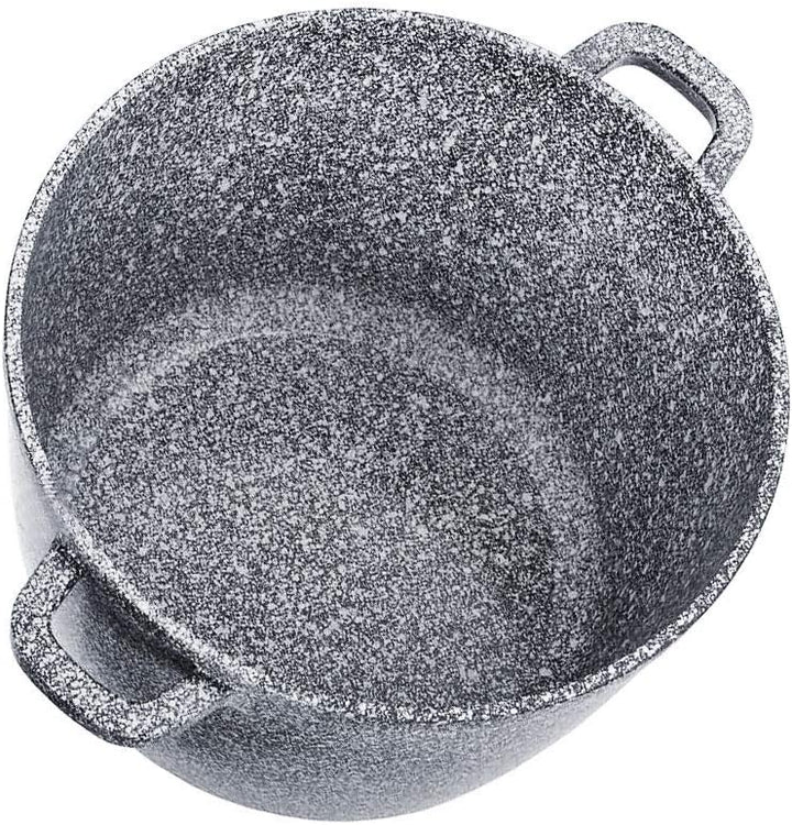Topf 6,2 L - Robuster Kochtopf mit Deckel mit Aroma-Knopf - Marmorbeschichtung und Keramikbeschichtu