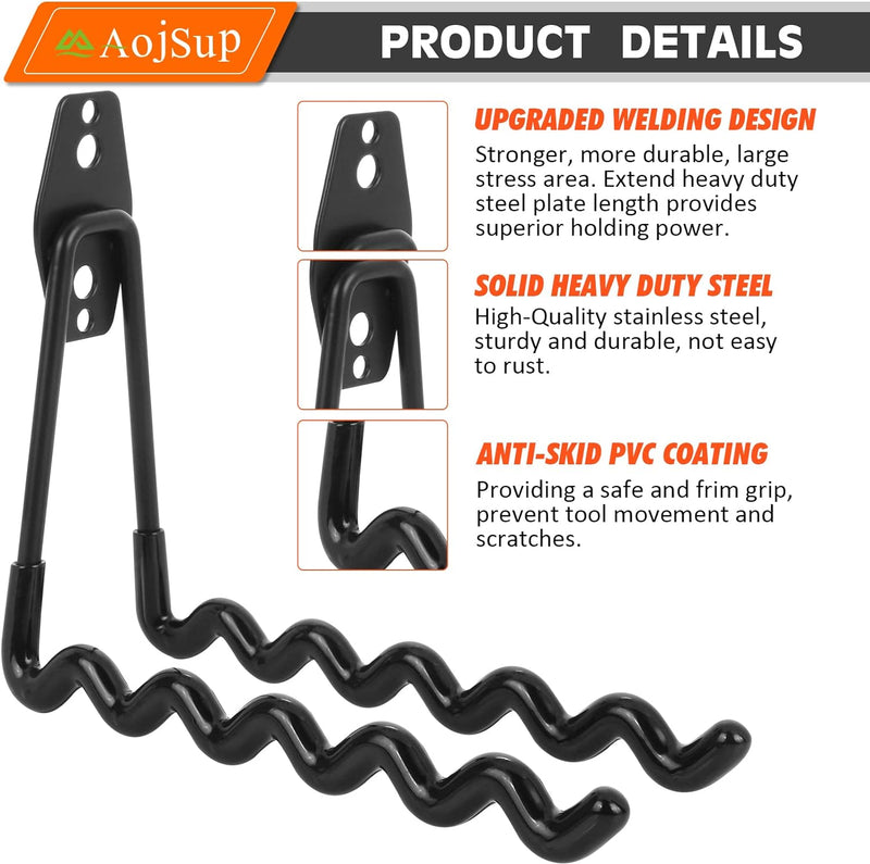 AojSup 12 Stück Wandhaken Garage Haken Garage Storage Doppelhaken Wandhaken Multi Grösse Heavy Duty