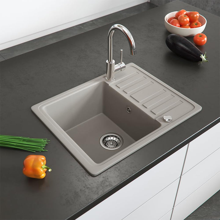 Bergström Spülbecken, Beige, 58 x 46 cm mit Trockenplatz, Beige