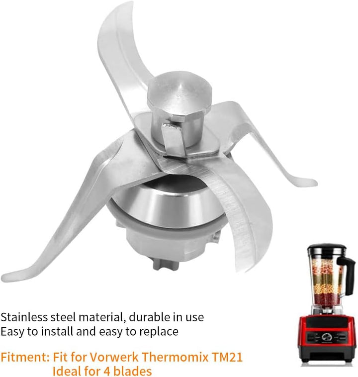 Mixer Messer, TM21 Küchenmaschinen Edelstahl Umgekehrtes Gewinde Mixmesser, Thermomix TM21 Ersatztei