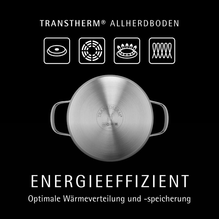 WMF Provence Plus Topfset Induktion 5-teilig, Kochtopf Set mit Glasdeckel, Cromargan Edelstahl polie