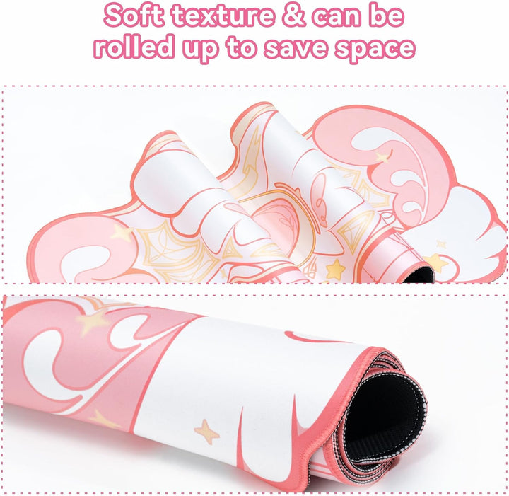 GeekShare Kawaii Mauspad Handgelenkstütze Set - rutschfeste Gummibasis Schreibtischmatte und Memory