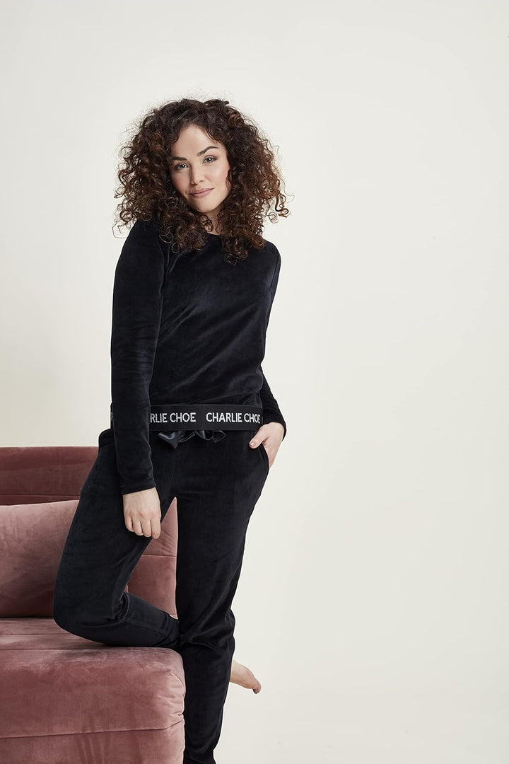 Charlie Choe Ladies Pajamas Schlafanzüge, Black, XXL