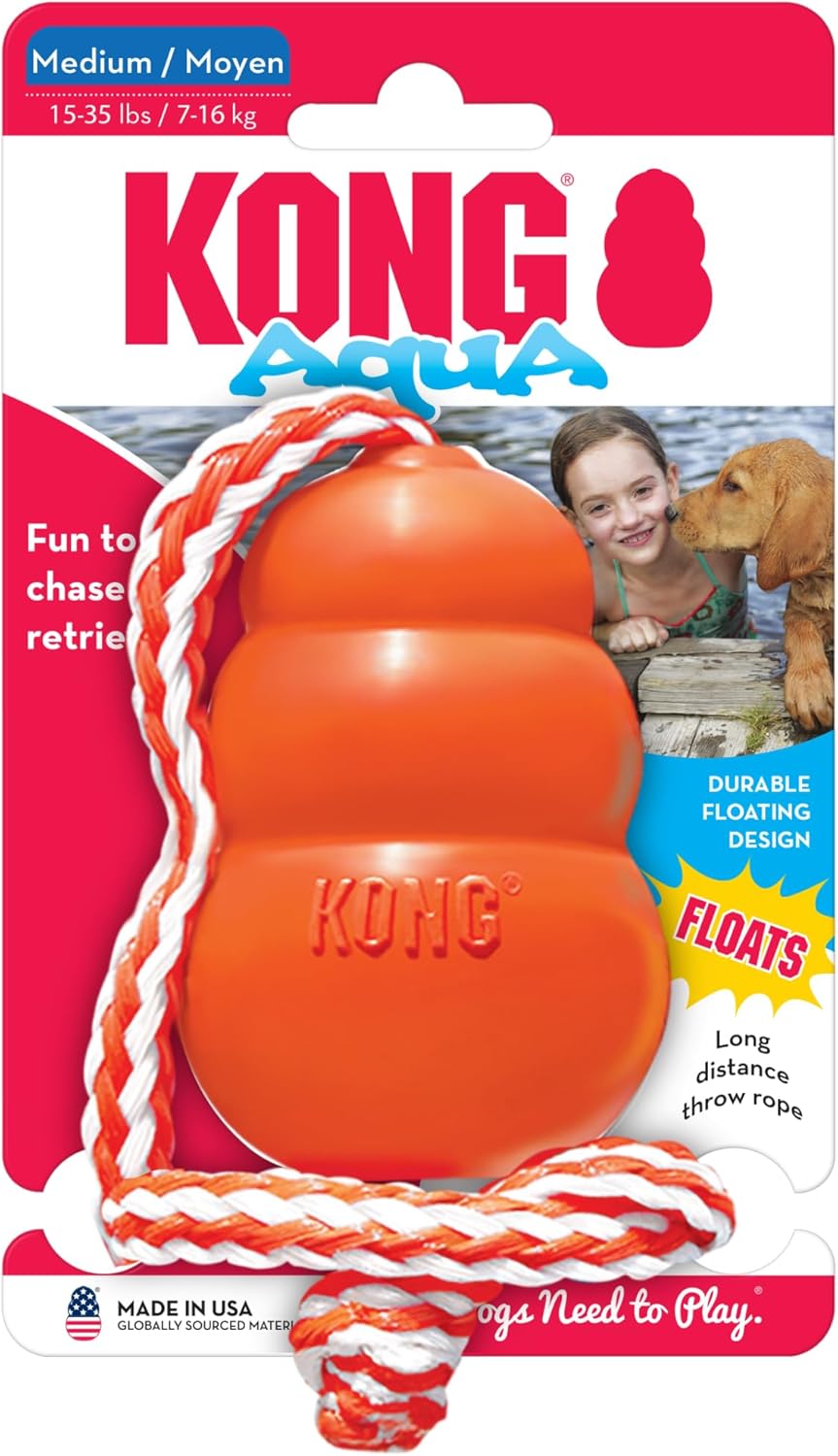 KONG Aqua Floating Fetch Toy - Hundespielzeug Für Wasser, Spiel und Training - Mit Schaumstoff-Innen