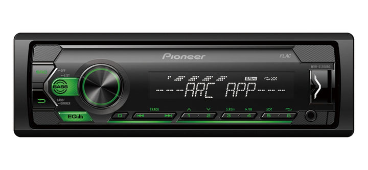 Pioneer MVH-S120UBG, 1DIN Autoradio mit RDS, grün, halbe Einbautiefe, 4x50Watt, USB, MP3, AUX-Eingan
