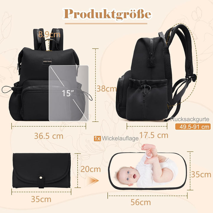 MISS FONG Baby Wickelrucksack Wickeltasche, Wickelrucksack Gross Rucksack Babytaschen Wickeltasche O