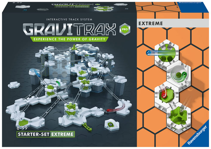 Ravensburger GraviTrax PRO Starter-Set Extreme - Erweiterbare Kugelbahn für Kinder, Interaktive Murm